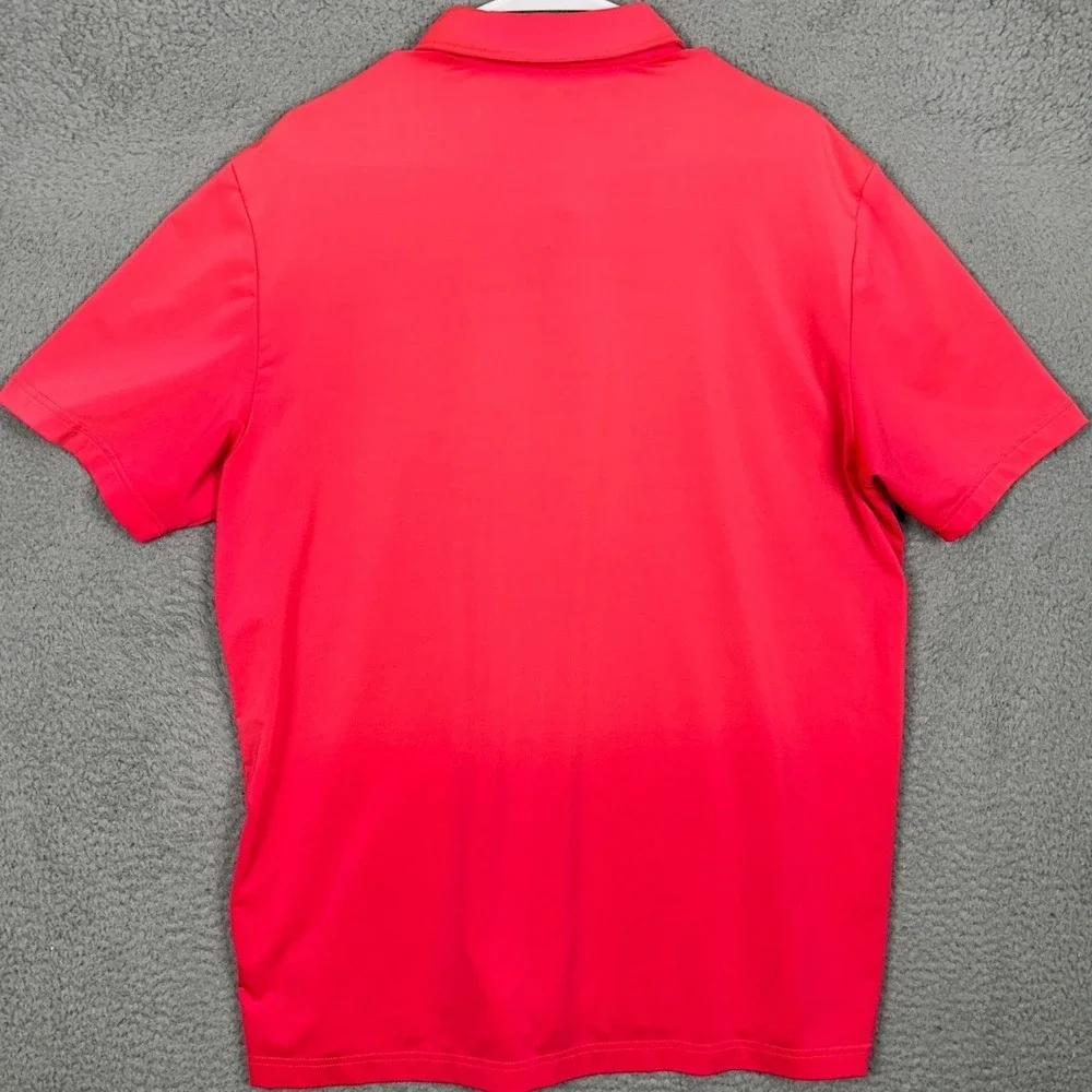Adidas Golf Polo Shirt Mens Large Red Blue Colorblock Performance Rugby Athletic
